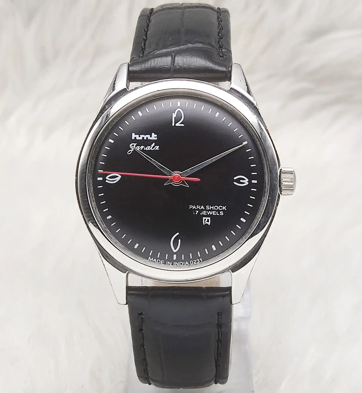 HMT Janata Black Dial Watch - Timeless Mechanical Elegance for Men