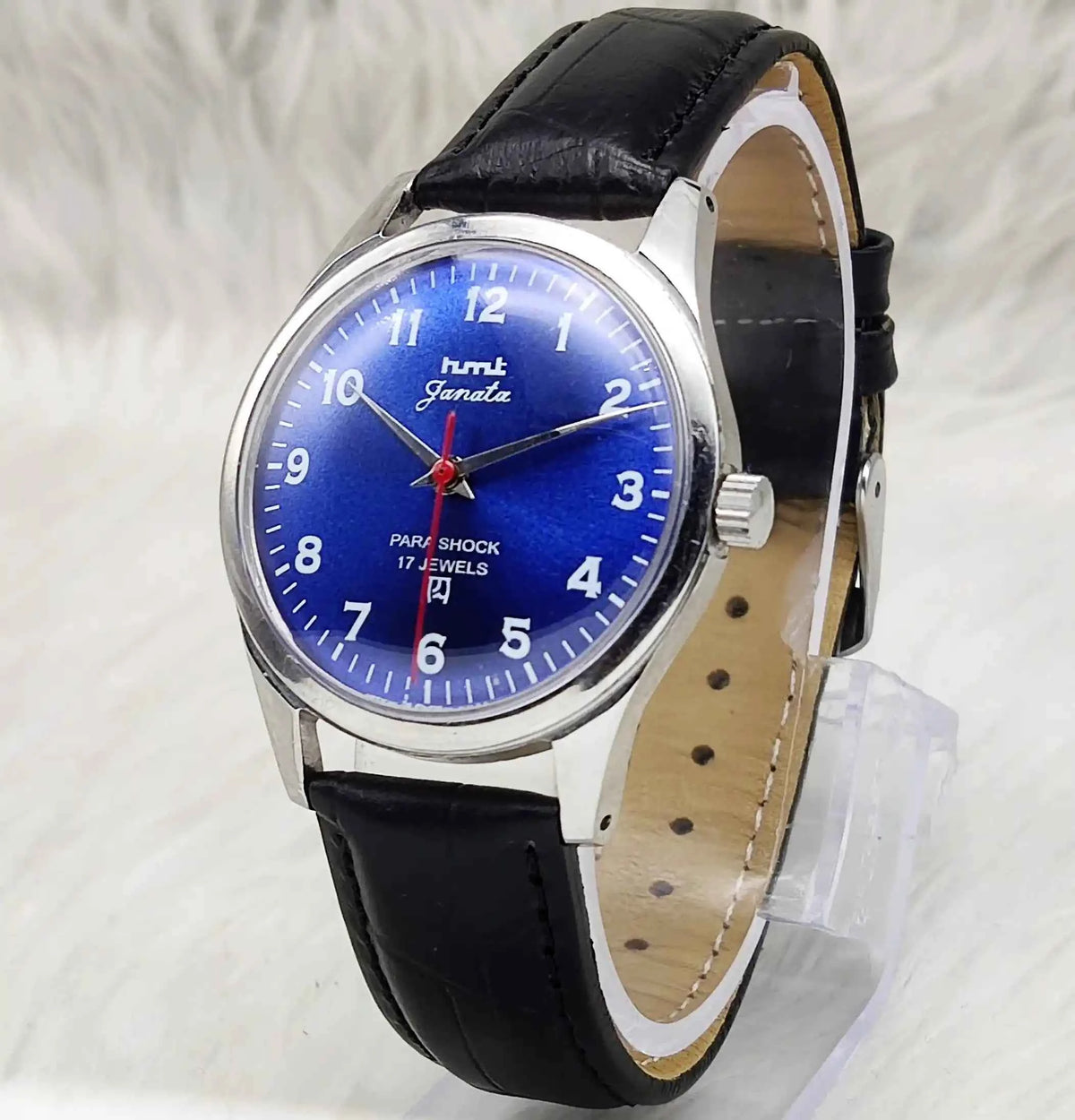 HMT Janata English Numerals Indices Blue Dial Watch 17 Jewels Handwinding