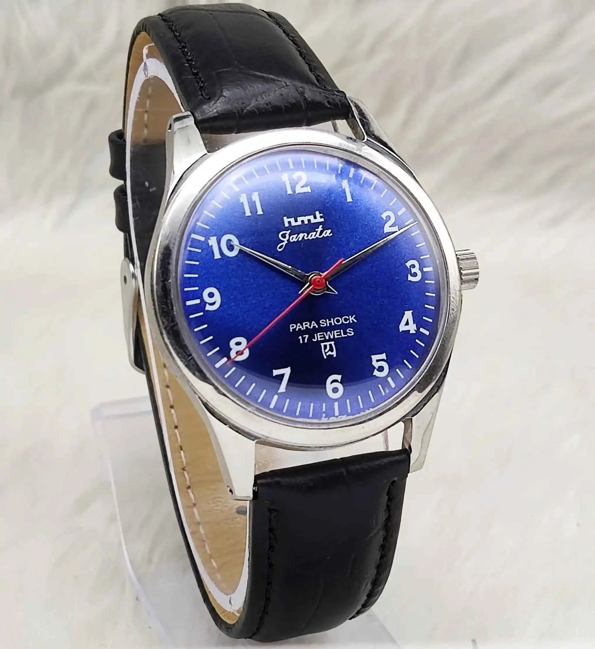 HMT Janata English Numerals Indices Blue Dial Watch 17 Jewels Handwinding