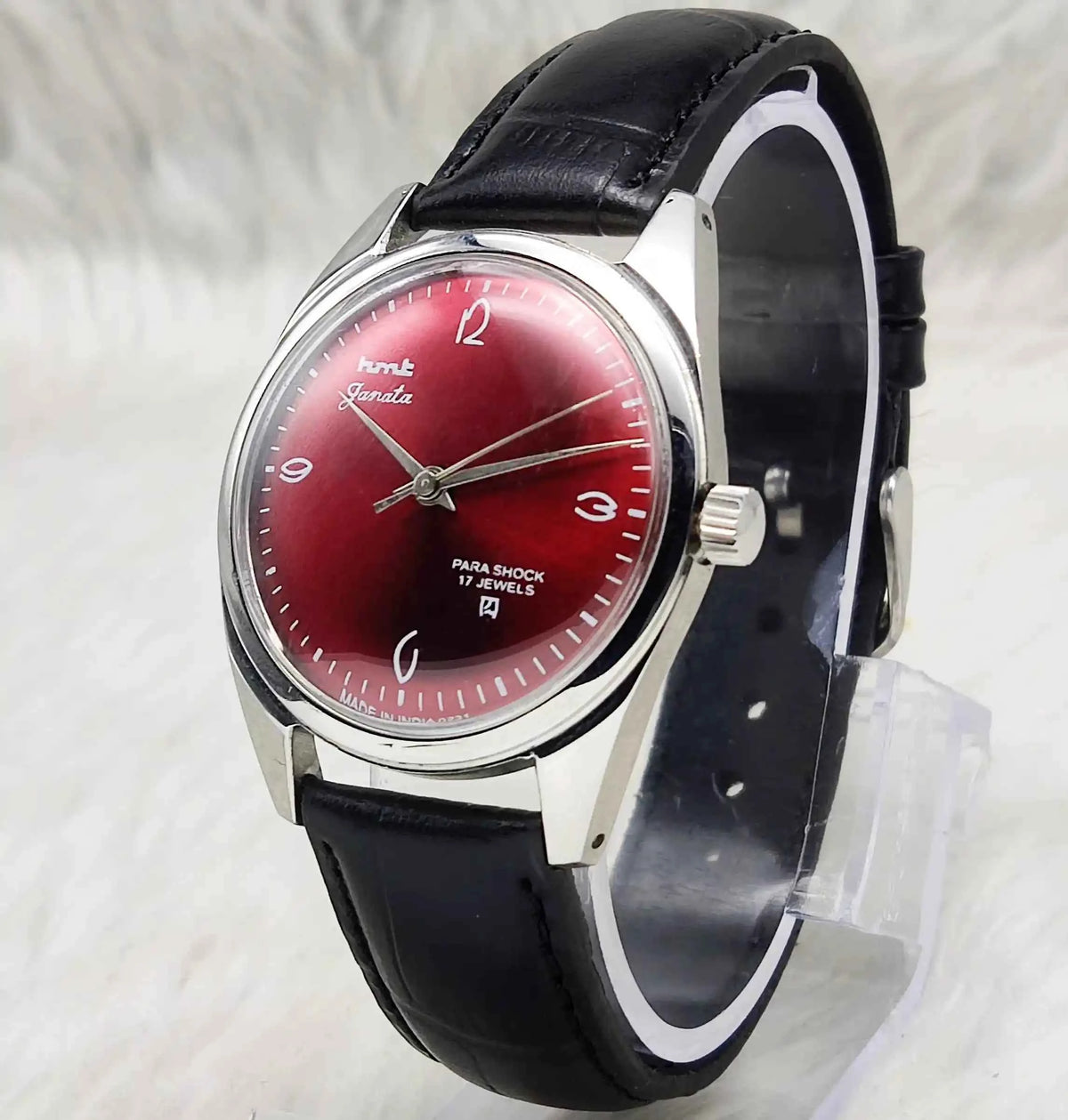 HMT Janata English Numerals Red Apple Dial Watch - 17 Jewels Handwinding