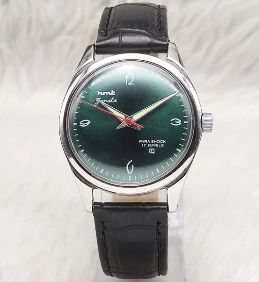 HMT Janata Green Dial Watch - A Timeless Mechanical Marvel with 17 Jewels