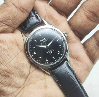 HMT Janata Handwinding Black Arabic Numerals Indices Dial 17 Jewels Watch