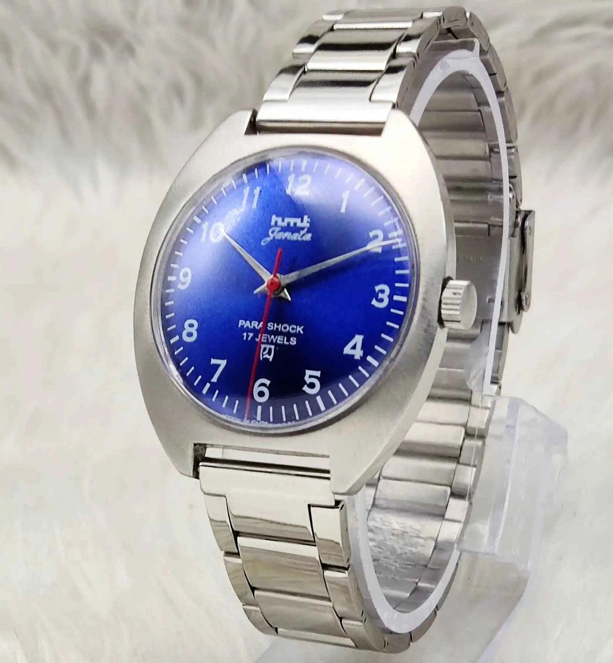 HMT Janata Blue Dial Watch with 17 Jewels and English Numerals