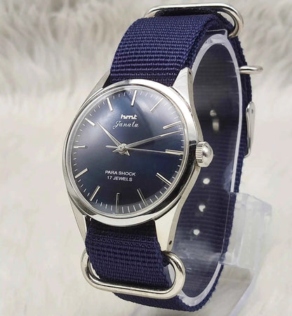 HMT Janata Handwinding Bluish Dial 17 Jewels Watch 0231