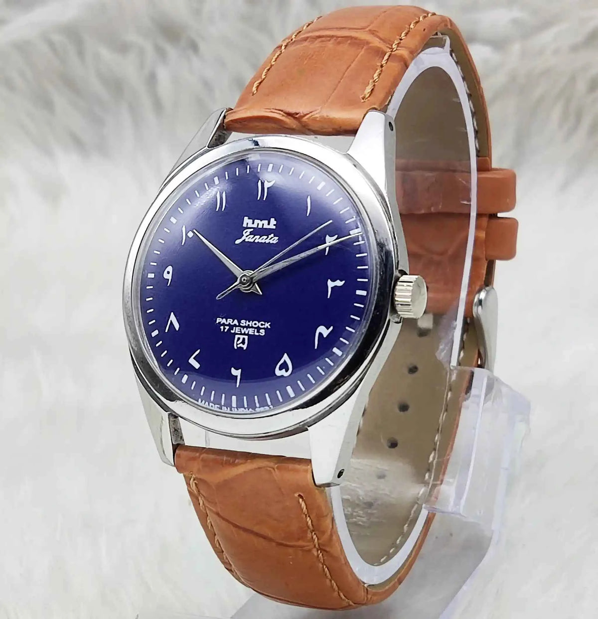 HMT Janata Watch - Handwinding Navy Blue Dial 17 Jewels Timepiece