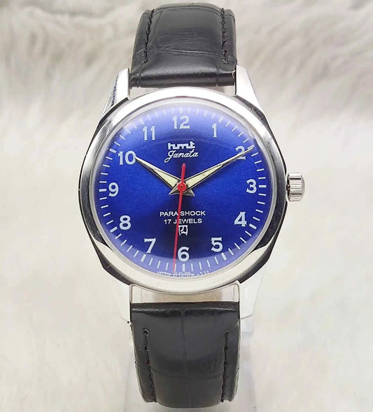 Experience Timeless Precision: HMT Janata Mechanical Watch with Bluish Dial