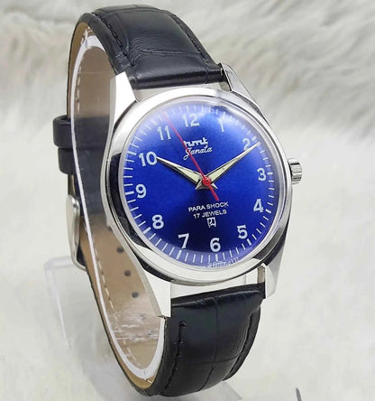 Experience Timeless Precision: HMT Janata Mechanical Watch with Bluish Dial
