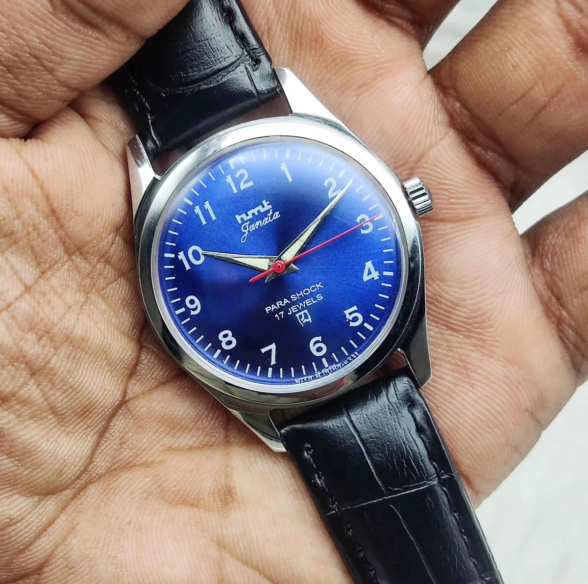 Experience Timeless Precision: HMT Janata Mechanical Watch with Bluish Dial