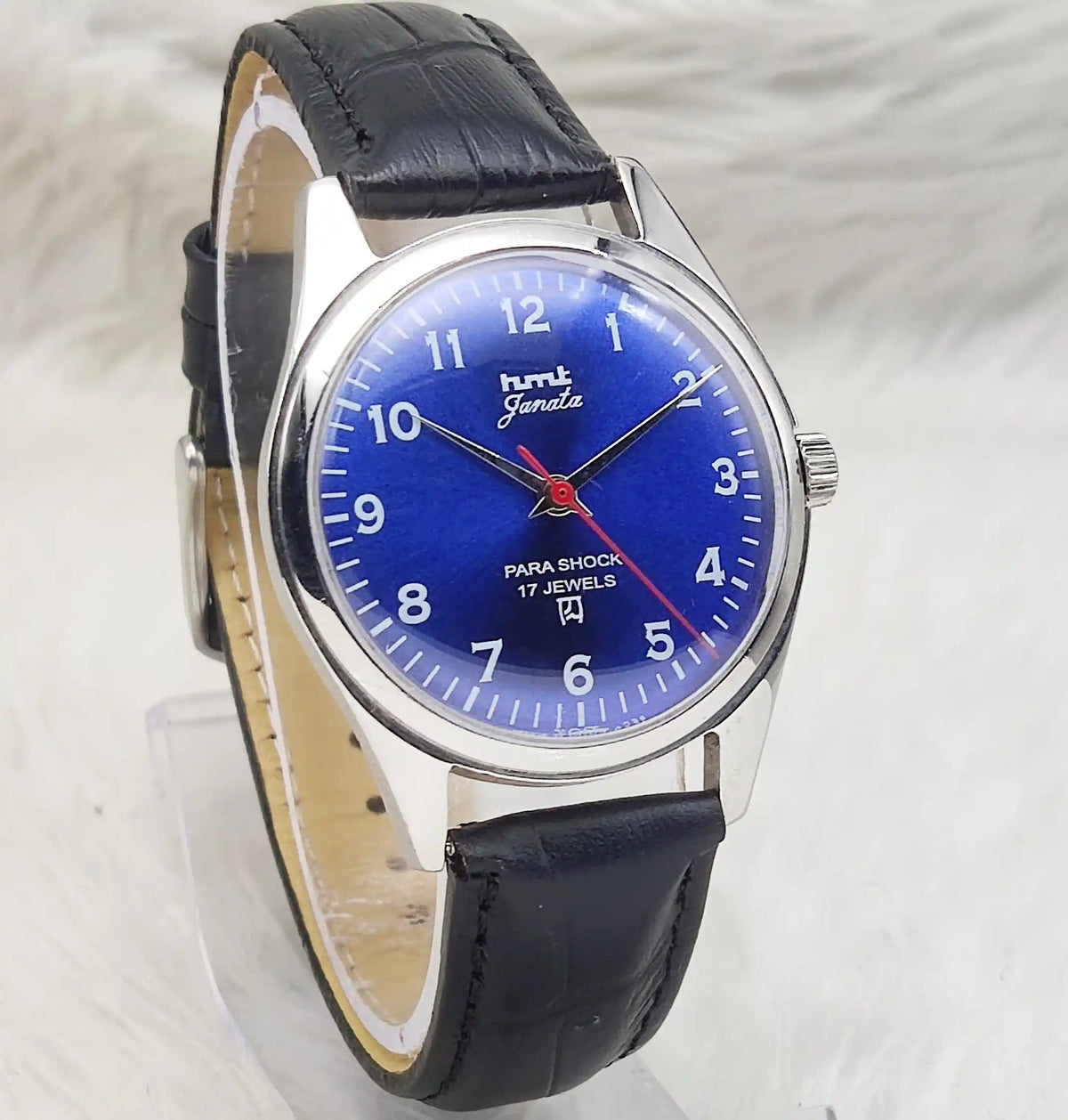 HMT Janata Handwinding Watch - A Timeless Mechanical Masterpiece with Bluish Dial