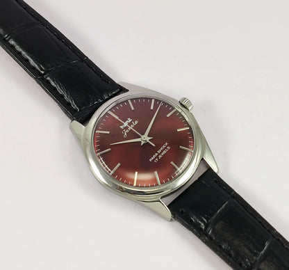 HMT Janata Men's Watch - Timeless Maroon Dial with 17 Jewels