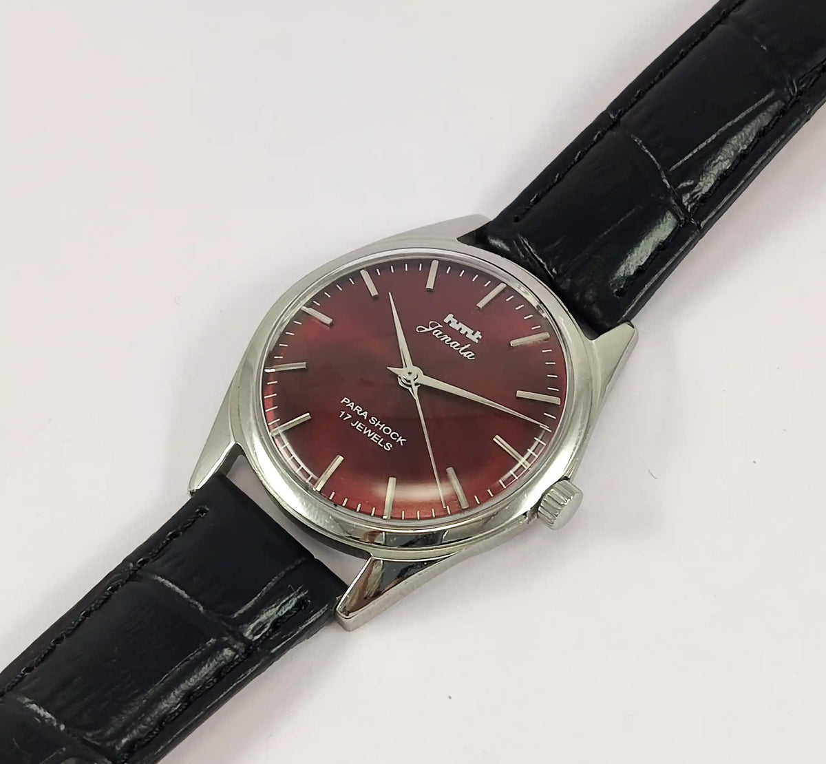 HMT Janata Men's Watch - Timeless Maroon Dial with 17 Jewels