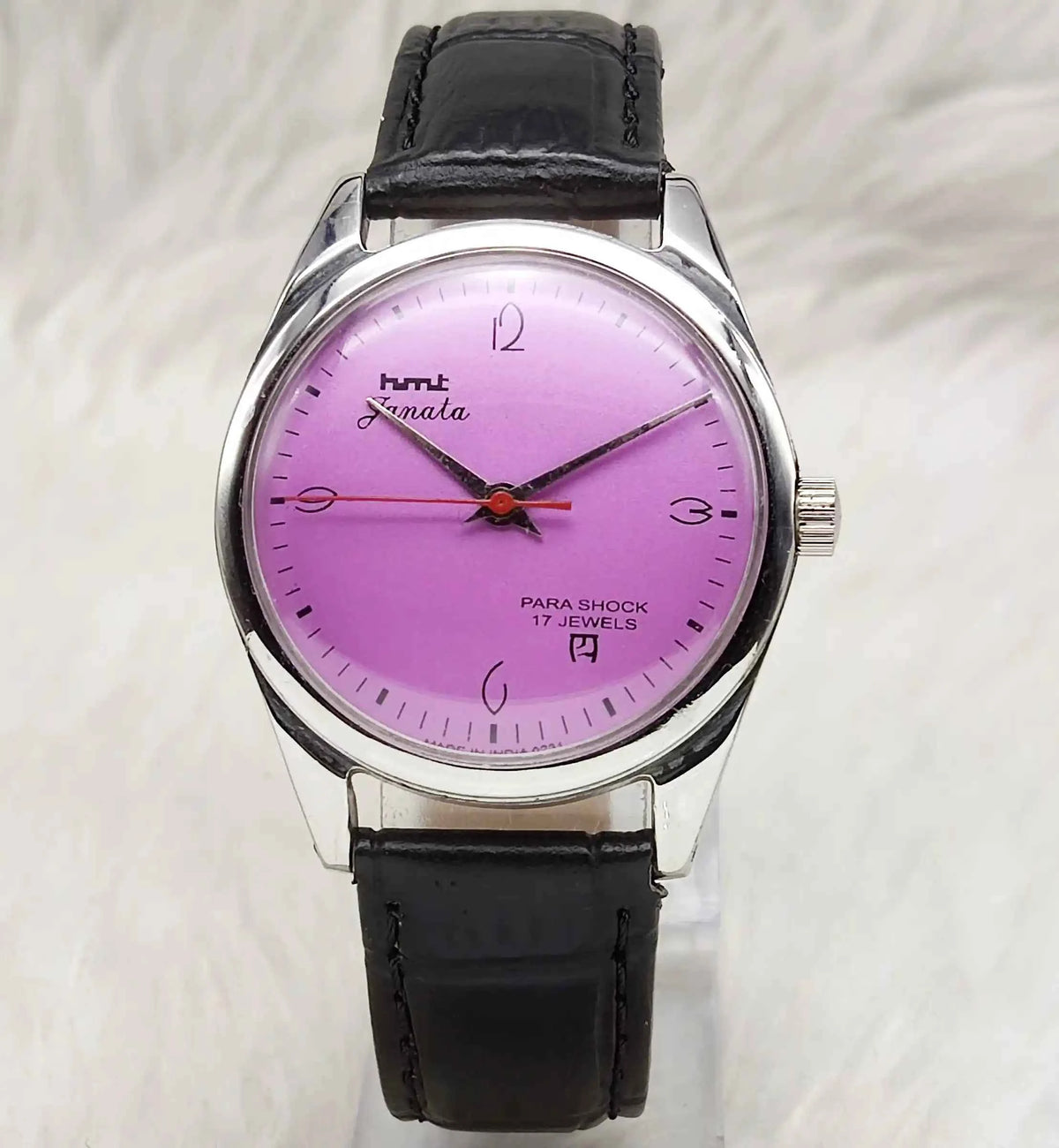 HMT Janata Purple Dial Watch - Timeless Mechanical Elegance for Men