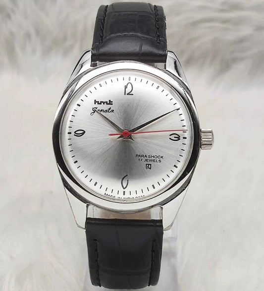 HMT Janata Handwinding Watch with 17 Jewels and Silver Dial