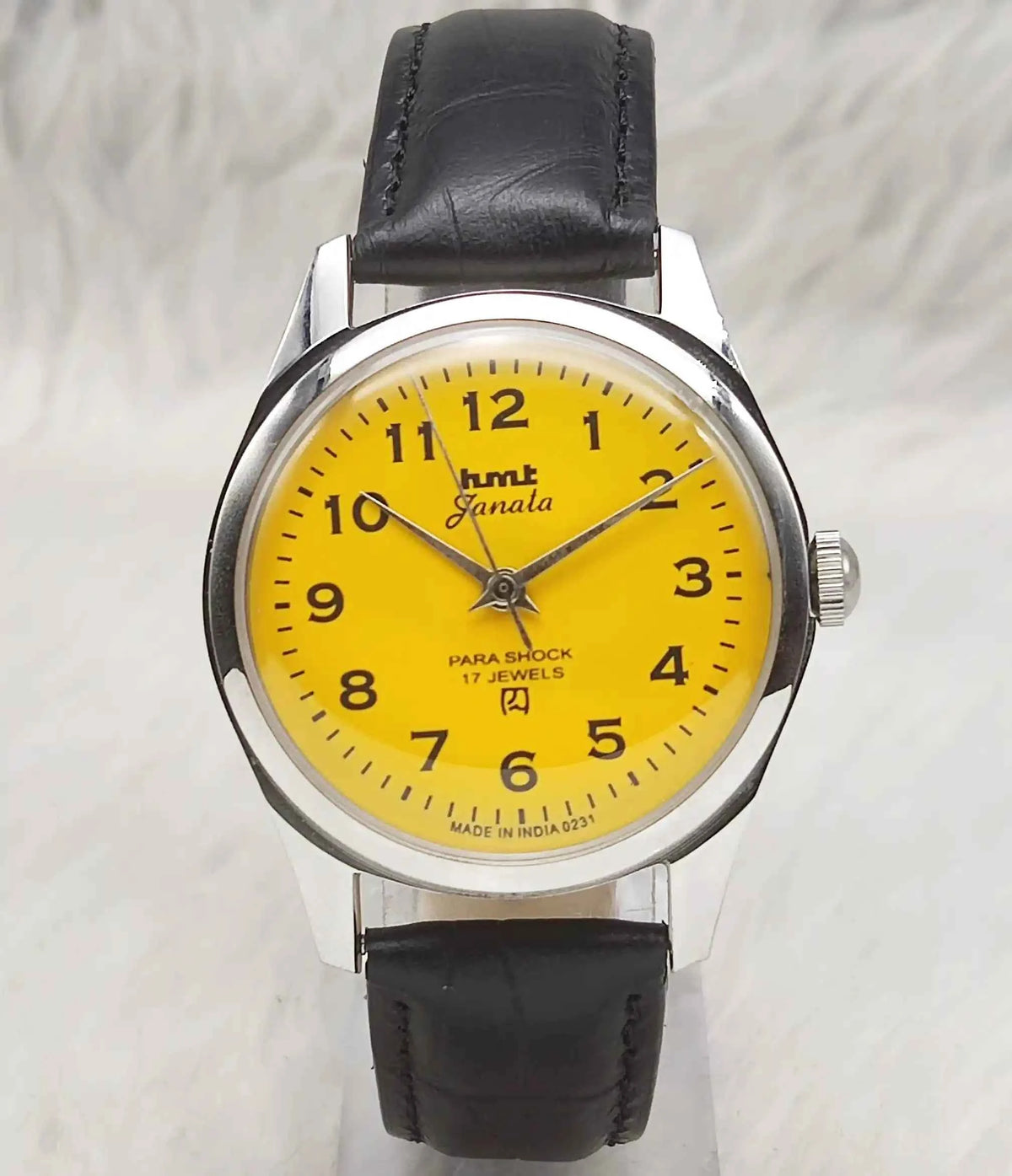 HMT Janata Sun Yellow English Numerals 17 Jewels Handwinding Watch