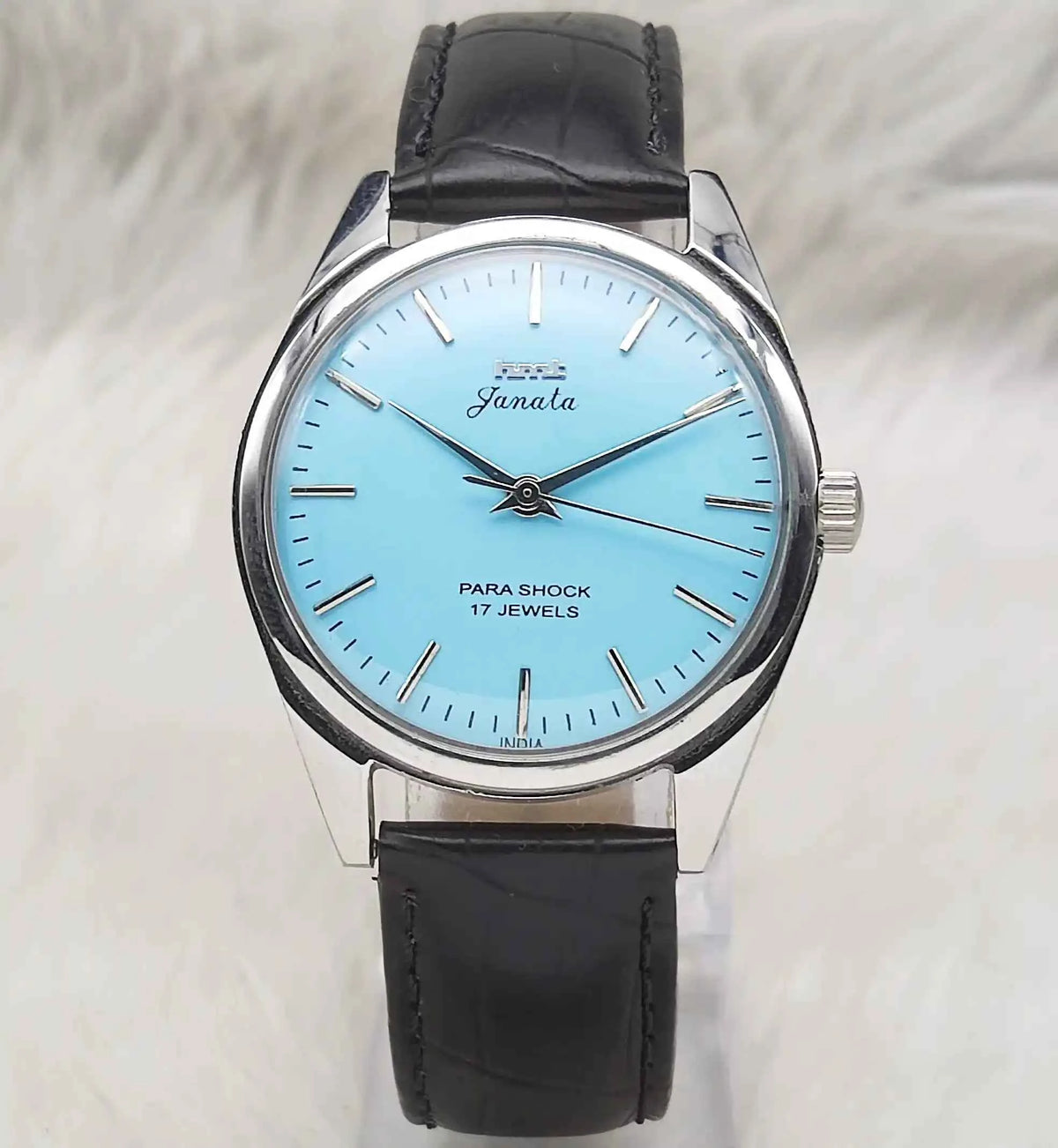 HMT Janata Tiffany Dial 17 Jewels Handwinding Stick Indices Watch