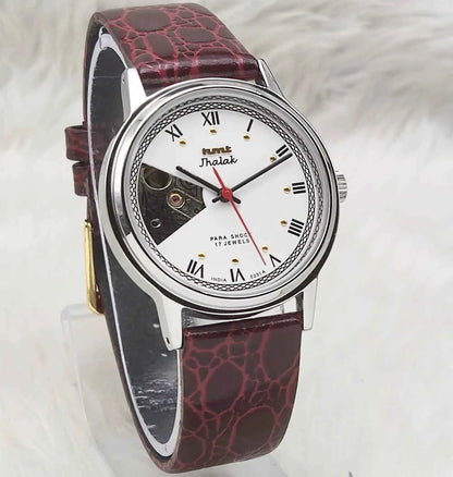 HMT Jhalak Skeleton Watch with White Dial and 17 Jewels