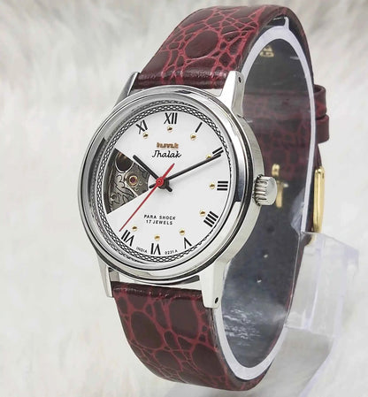 HMT Jhalak Skeleton Watch - Mechanical Handwinding Watch with White Dial