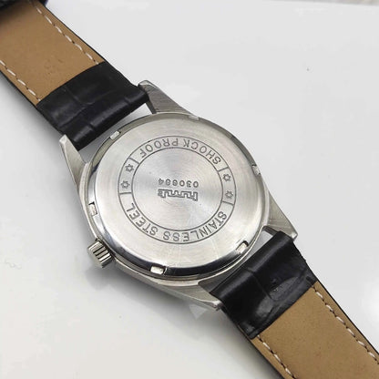 HMT Jubilee Handwinding Watch with 17 Jewels, Blue Dial, and Roman Numerals