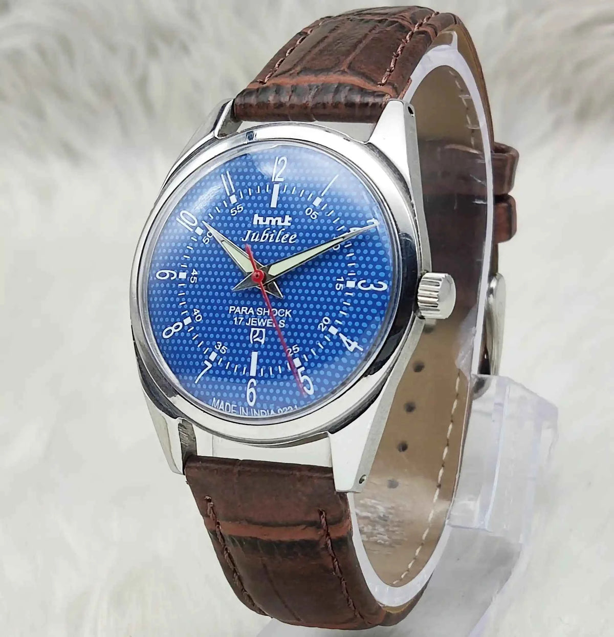 HMT Jubilee Blue Dial Watch 17 Jewels Mechanical Handwinding