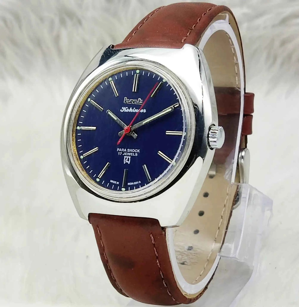 HMT Kohinoor Handwinding Watch - 17 Jewels Blue Dial