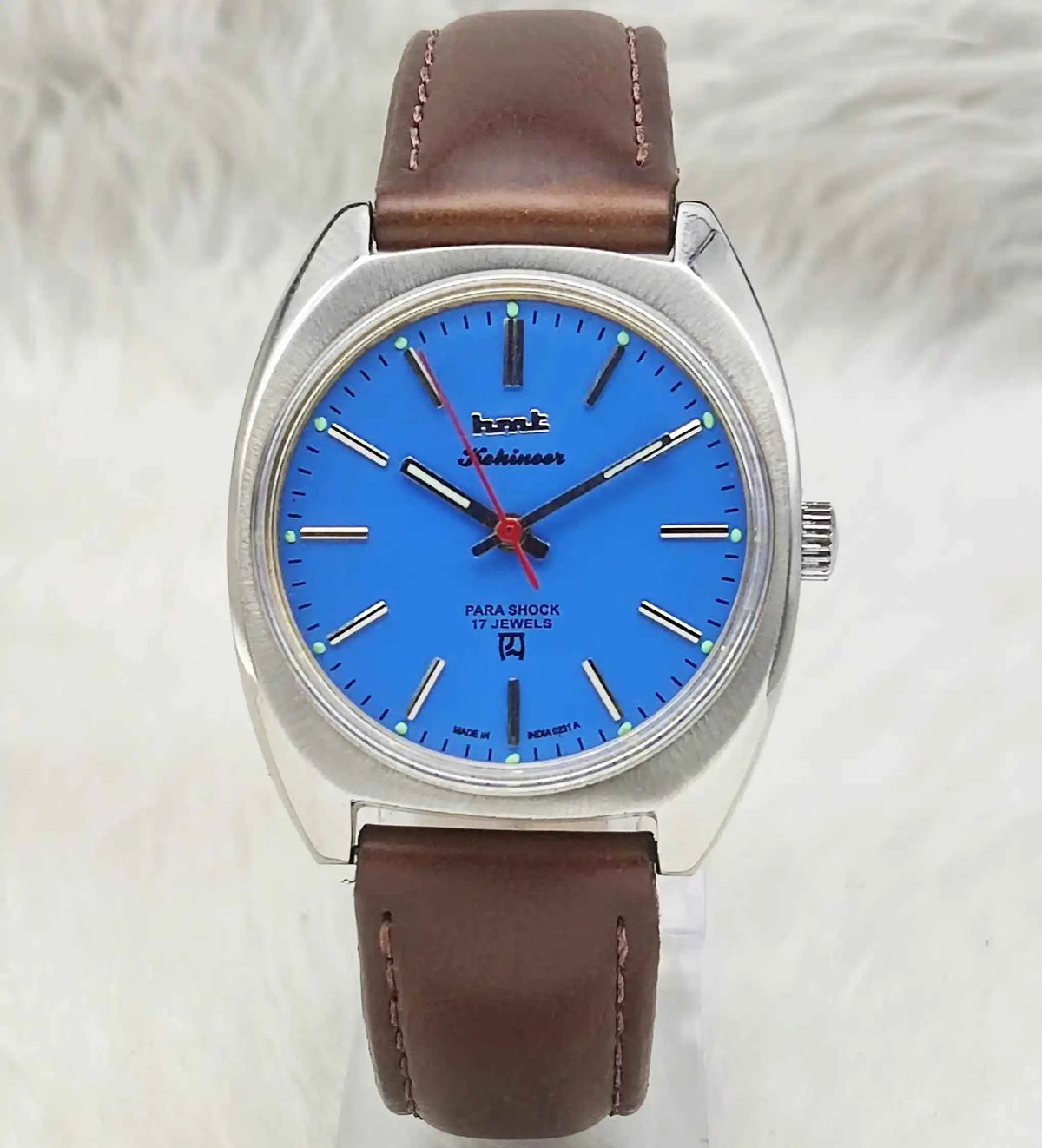 HMT Kohinoor Blue Dial Watch - 17 Jewels Handwinding Timeless Asian Timepiece