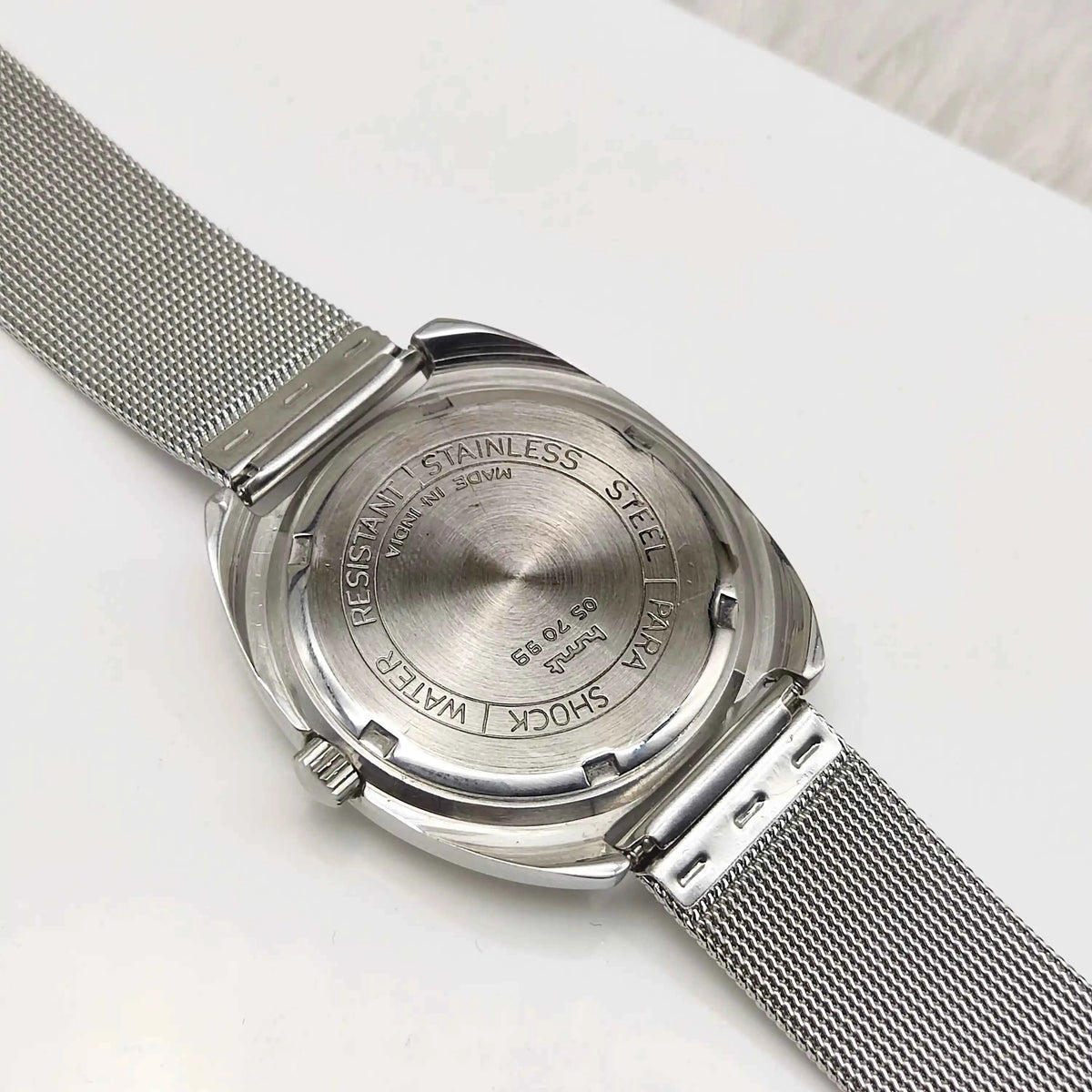 HMT Kohinoor 17 Jewels Mechanical Handwinding Men's Watch with Arabic Font and White Dial