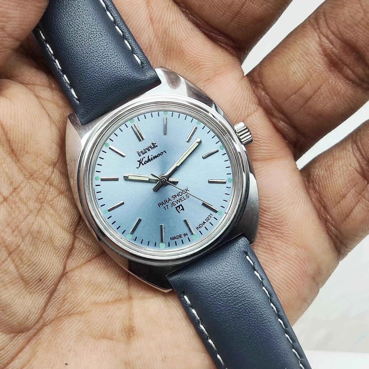 HMT Kohinoor 17 Jewels Tiffany Dial Handwinding Watch Transparent Back