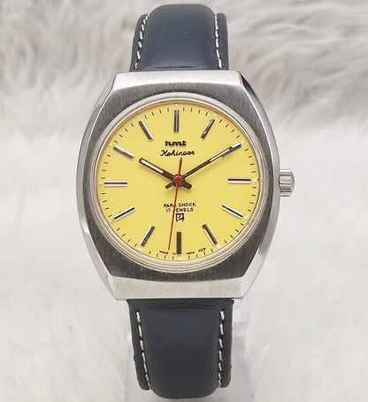 Elevate Your Style with the HMT Kohinoor Yellow Dial Watch – A Timeless Handwinding Marvel