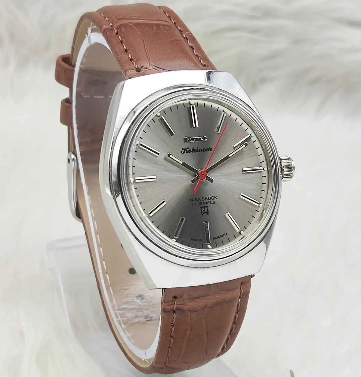 HMT Kohinoor Gray Dial Watch - 17 Jewels Handwinding Timepiece