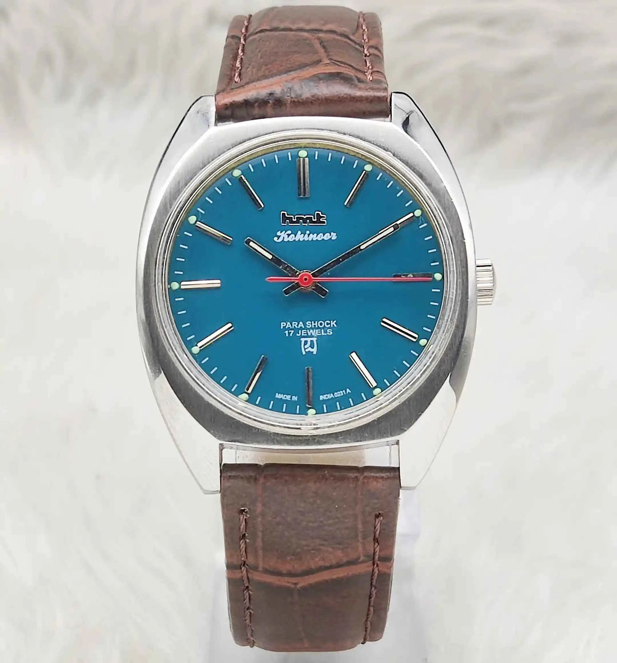 HMT Kohinoor Peacock Green Dial Watch - Handwinding 17 Jewels Timepiece