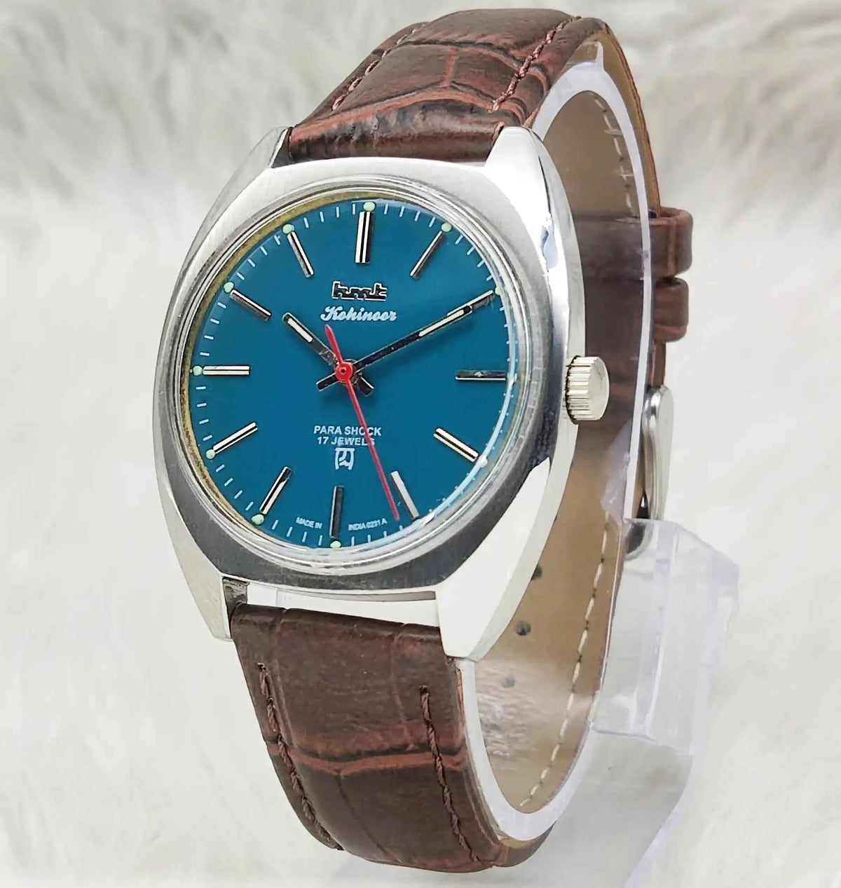 HMT Kohinoor Peacock Green Dial Watch - Handwinding 17 Jewels Timepiece