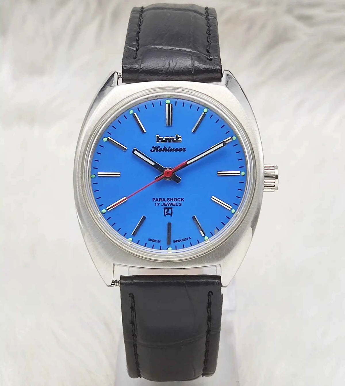 HMT Kohinoor Peacock Blue Dial Watch - 17 Jewels Handwinding Timepiece