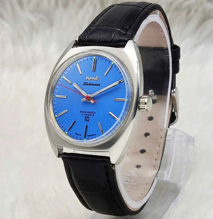 HMT Kohinoor Peacock Blue Dial Watch - 17 Jewels Handwinding Timepiece