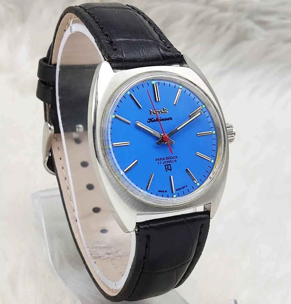 HMT Kohinoor Peacock Blue Dial Watch - 17 Jewels Handwinding Timepiece