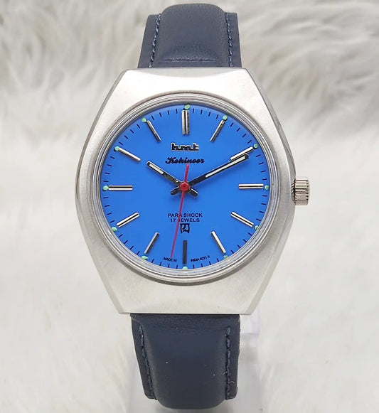 HMT Kohinoor Peacock Blue Dial Watch - Timeless Men's Handwinding Marvel