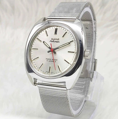HMT Kohinoor Silver Dial Watch with Stick Indices - 17 Jewels Handwinding Timepiece