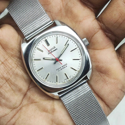 HMT Kohinoor Silver Dial Watch with Stick Indices - 17 Jewels Handwinding Timepiece