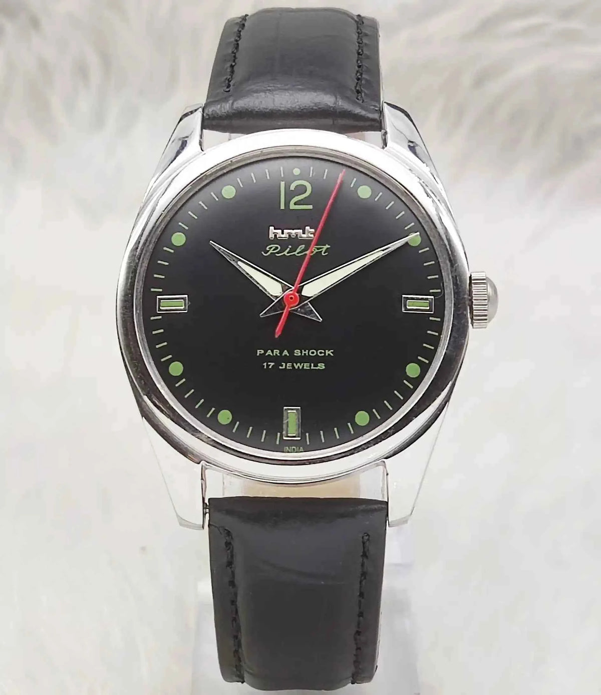 HMT Pilot Men's Watch 17 Jewels Black Dial Handwinding 0231