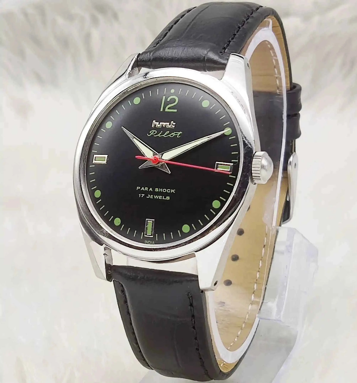 HMT Pilot Men's Watch 17 Jewels Black Dial Handwinding 0231
