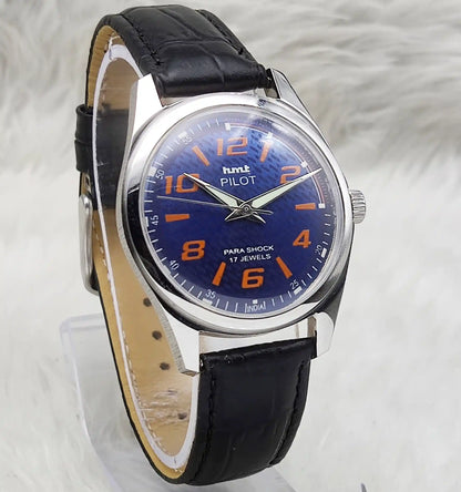 Elevate Your Style with the HMT Pilot Watch Blue Dial - Timeless Mechanical Elegance