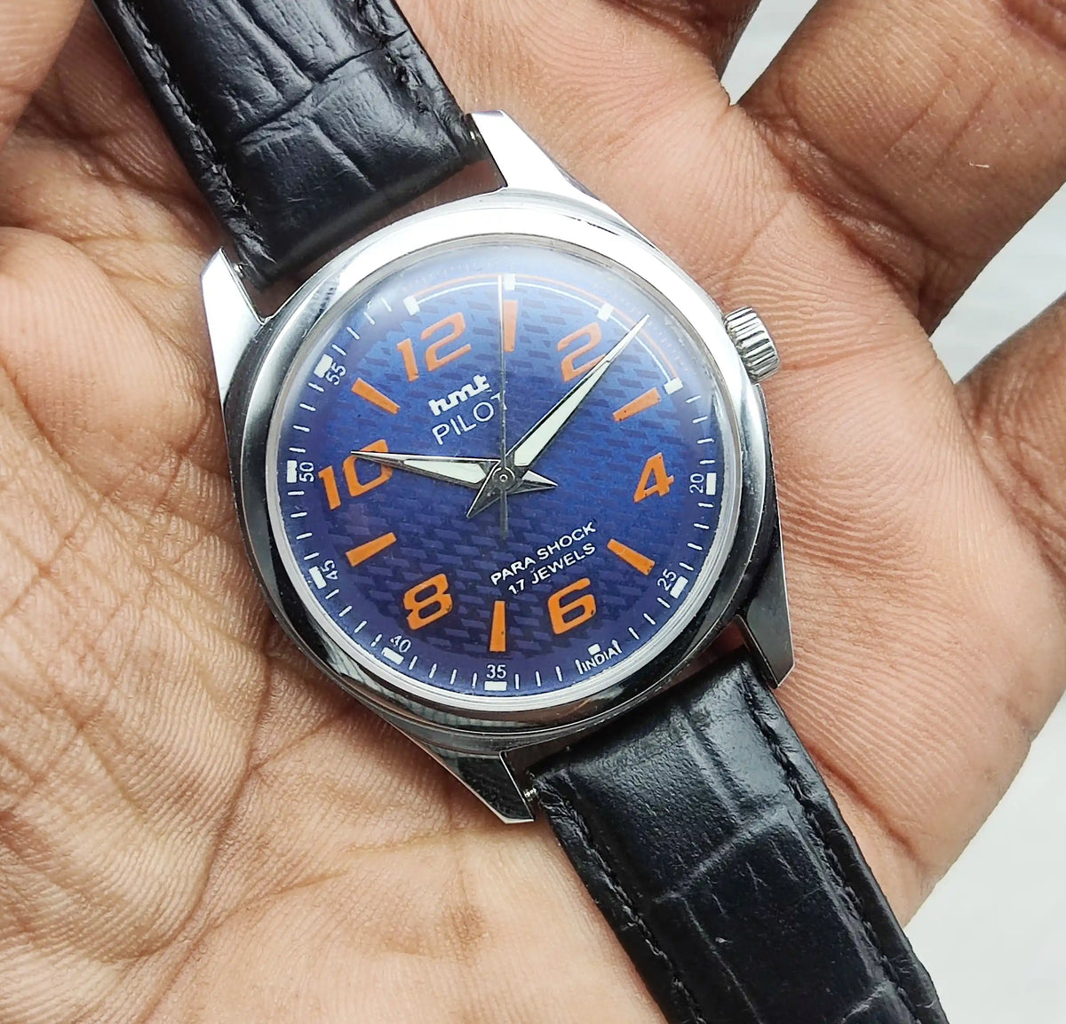 Elevate Your Style with the HMT Pilot Watch Blue Dial - Timeless Mechanical Elegance