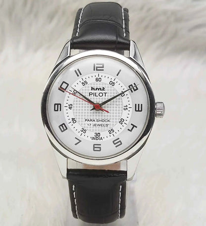 HMT Pilot White Dial Watch - Timeless Mechanical Men's Watch