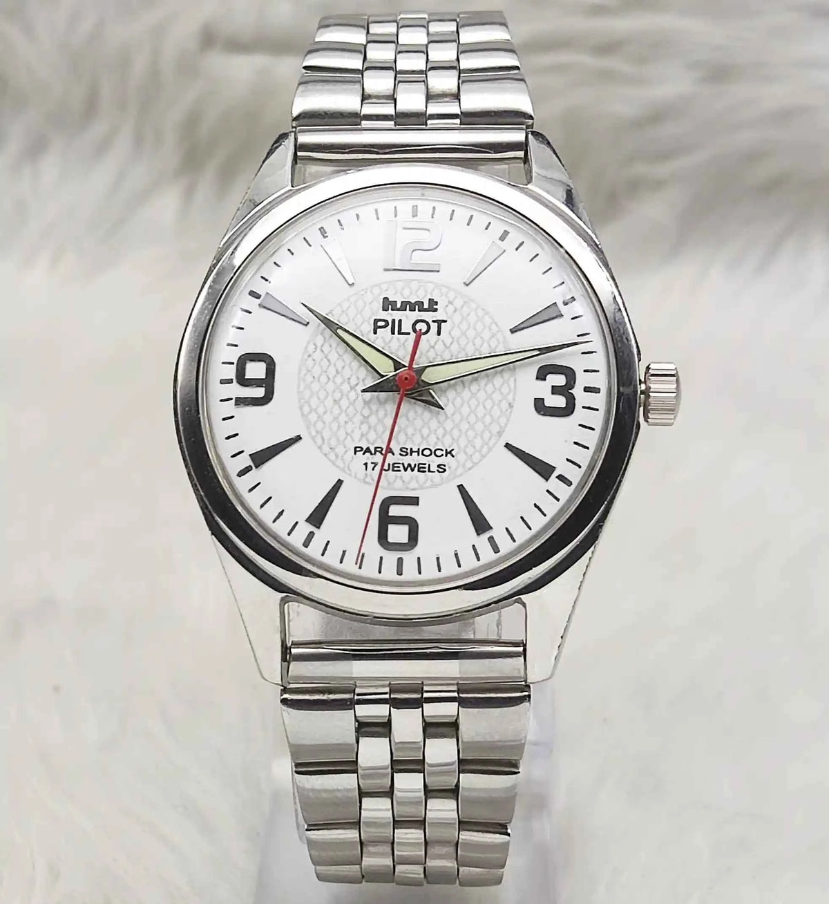 HMT Pilot Watch - White Dial, 17 Jewels, Handwinding