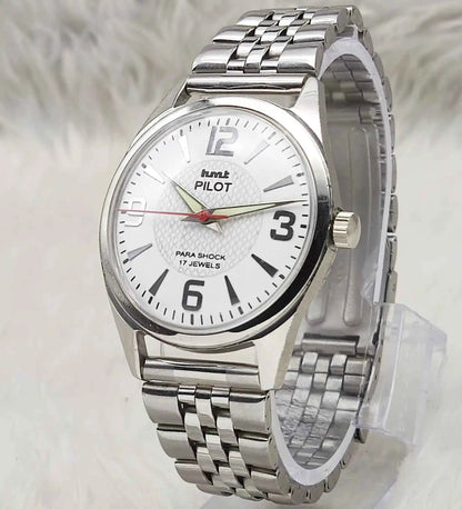 HMT Pilot Watch - White Dial, 17 Jewels, Handwinding