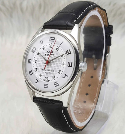 HMT Pilot White Dial Watch - Timeless Mechanical Men's Watch