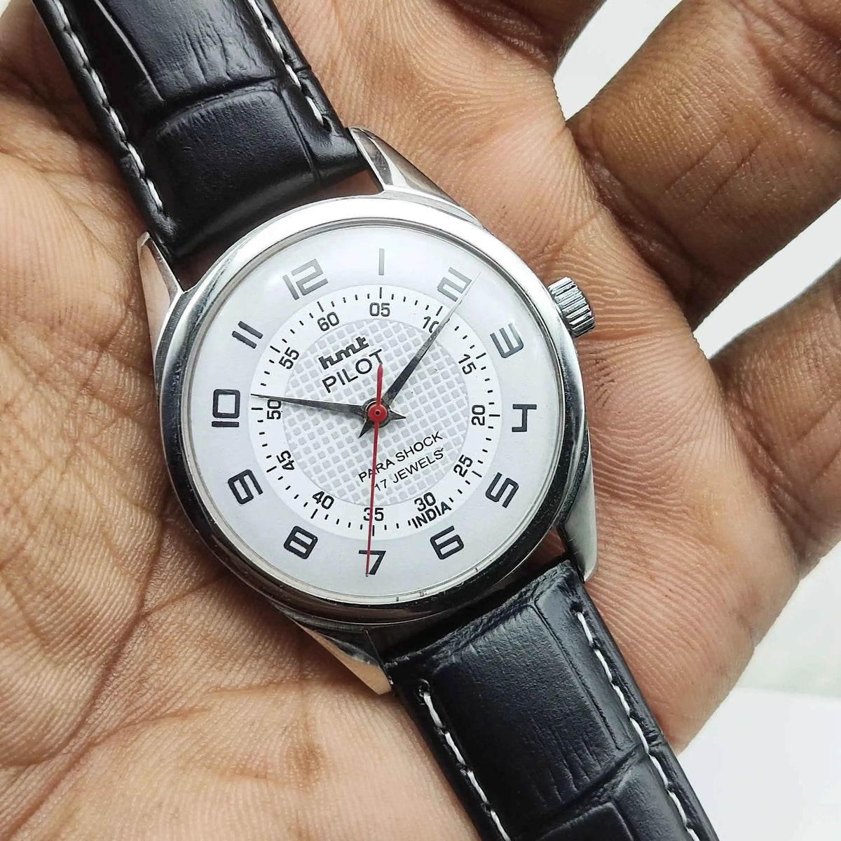 HMT Pilot White Dial Watch - Timeless Mechanical Men's Watch