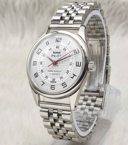 HMT Pilot White Dial Watch - Timeless Mechanical Elegance for Every Occasion