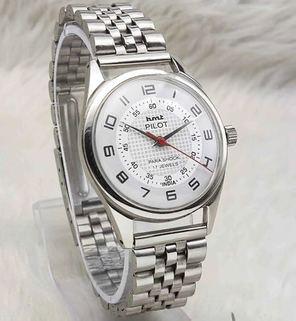 HMT Pilot White Dial Watch - Timeless Mechanical Elegance for Every Occasion