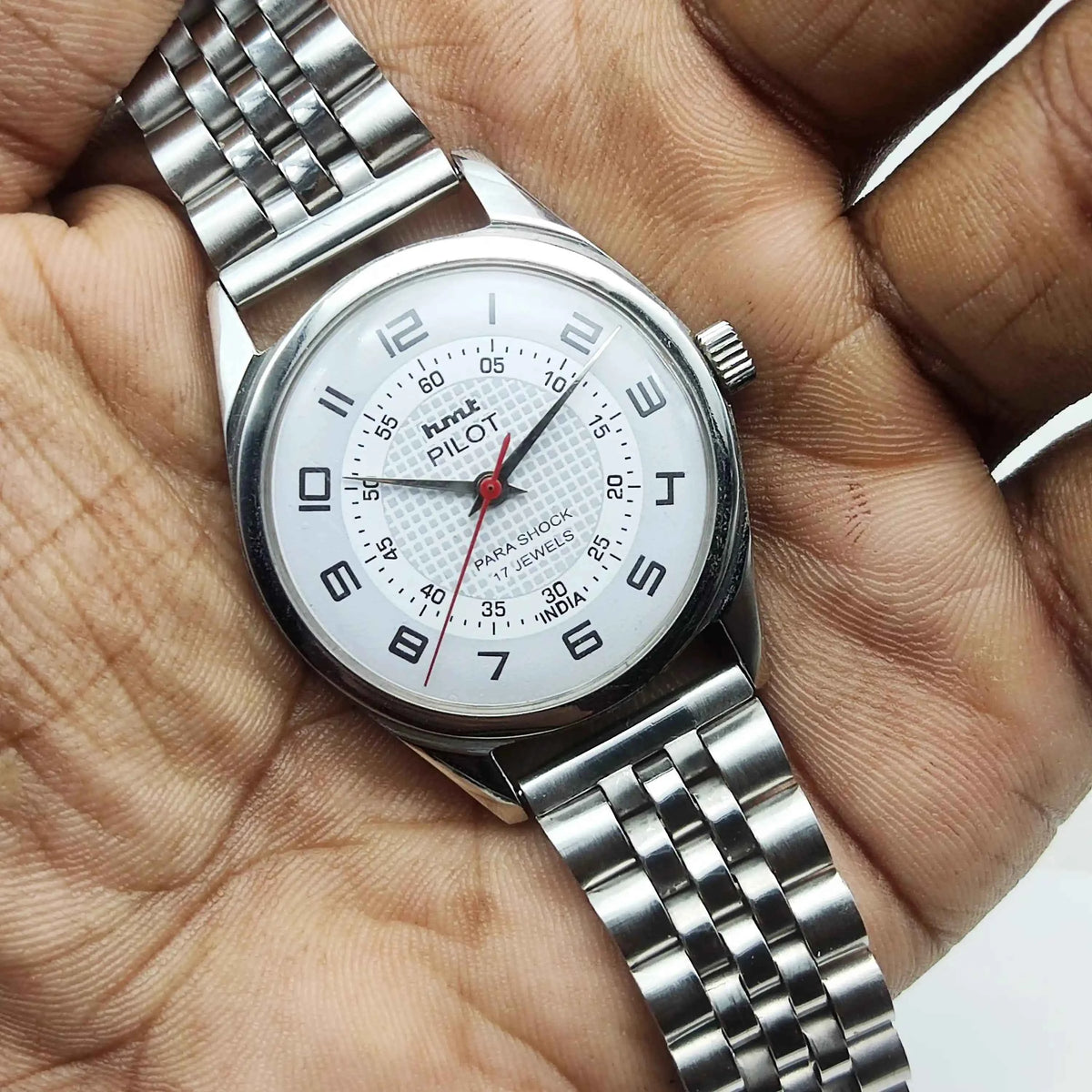 HMT Pilot White Dial Watch - Timeless Mechanical Elegance for Every Occasion