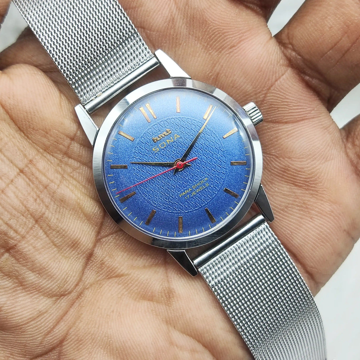 HMT Sona Blue Dial Watch - A Timeless Handwinding Mechanical Masterpiece